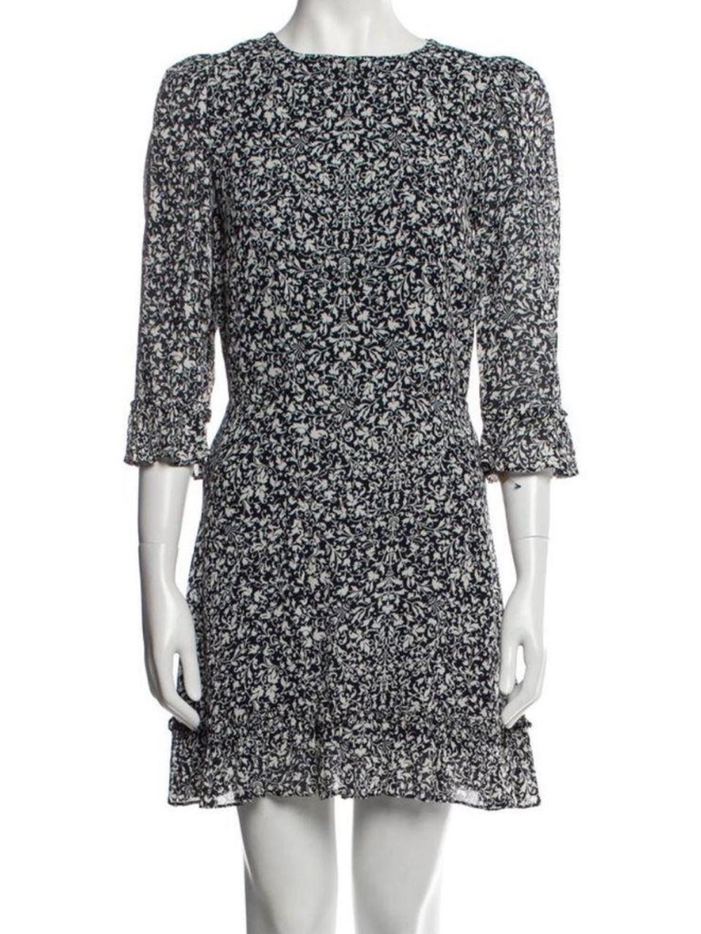 Reformation Doutzen Floral Navy and White Floral Mini Dress